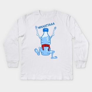 Funny Water Bottle Karate Attack Kids Long Sleeve T-Shirt